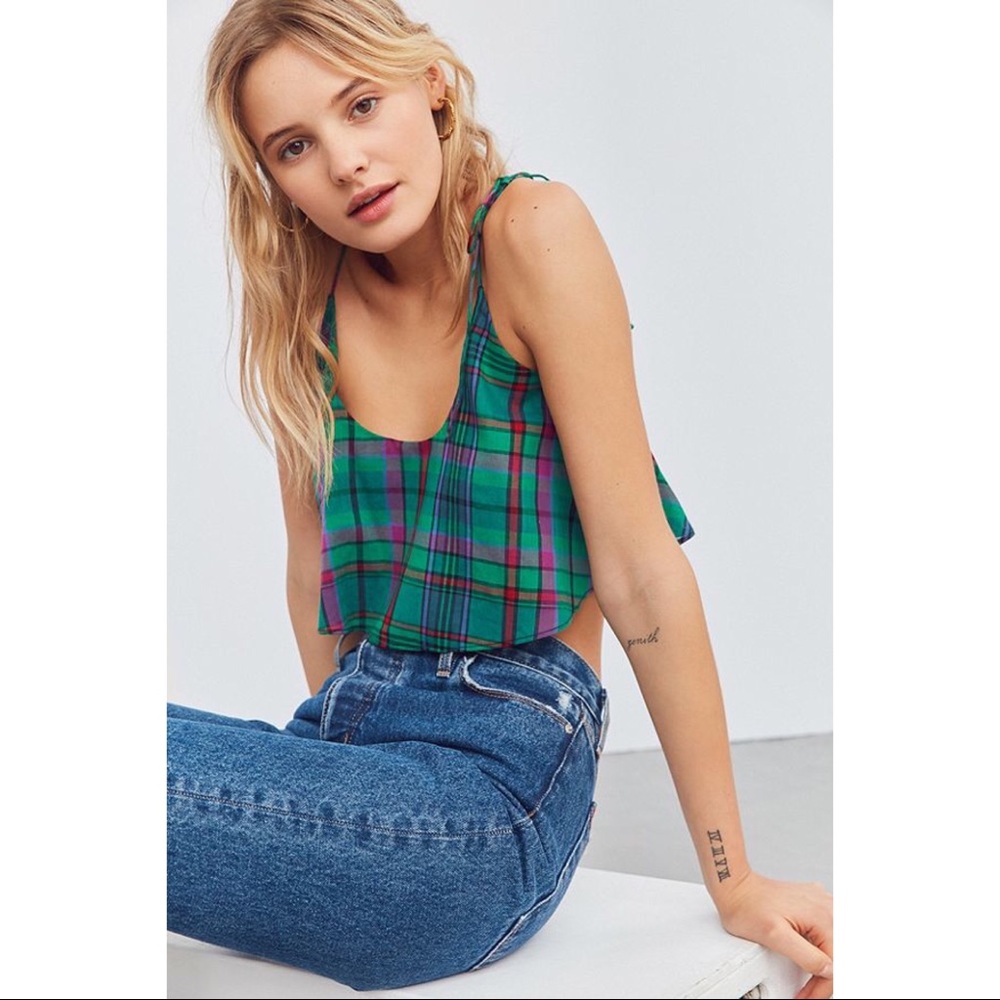 UO BDG Cutie Cropped Plaid Cami